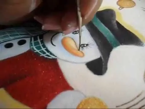 Como Pintar un Muñeco de Nieve en Tela paso a paso parte 2 ( tempo ...