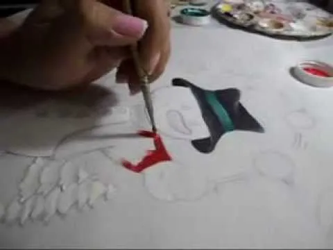 Como Pintar un Muñeco de Nieve en Tela paso a paso - YouTube