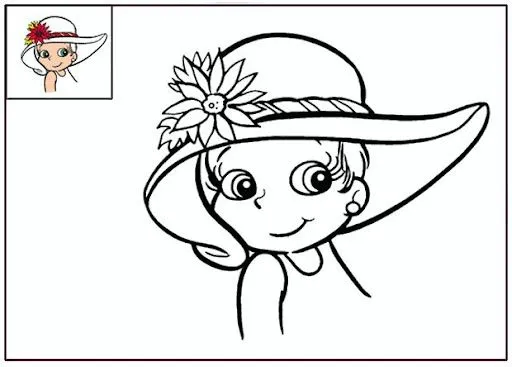 PINTAR NIÑAS CON SOMBRERO