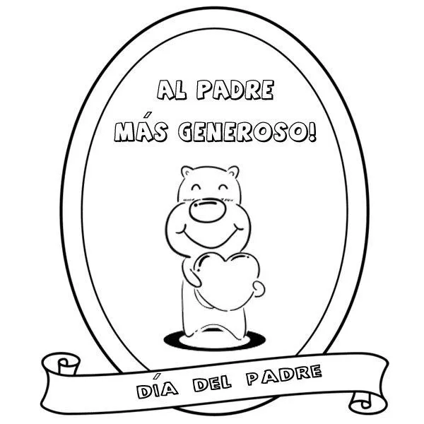 para pintar con niños. Medalla al papá más generoso