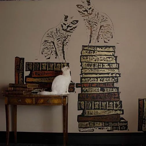 Pintar la pared con plantillas de gatitos, paso a paso Pintar la pared con plantillas de gatitos, paso a paso