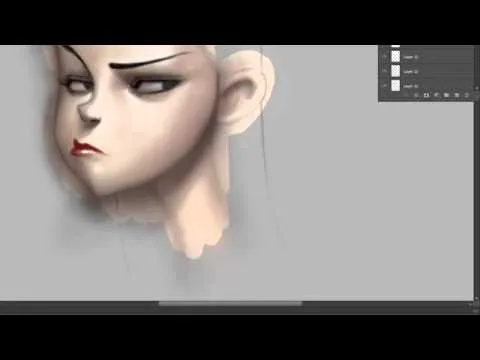Como pintar con Photoshop una Cara de Mujer Paso 02 - YouTube