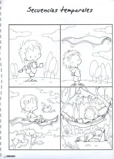 PINTAR SECUENCIAS SERIE DE DIBUJOS SUCESIVOS