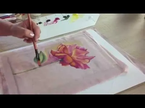Como pintar sobre tela - Flores - Ana Maria Paravic - YouTube