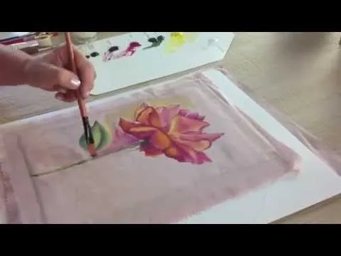 Como pintar sobre tela - Flores - Ana Maria Paravic - YouTube Como pintar sobre tela - Flores - Ana Maria Paravic - YouTube
