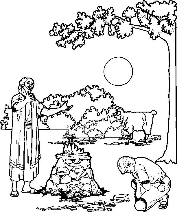 Pinto Dibujos: Abraham sacrifica a Isaac para colorear Pinto Dibujos: Abraham sacrifica a Isaac para colorear