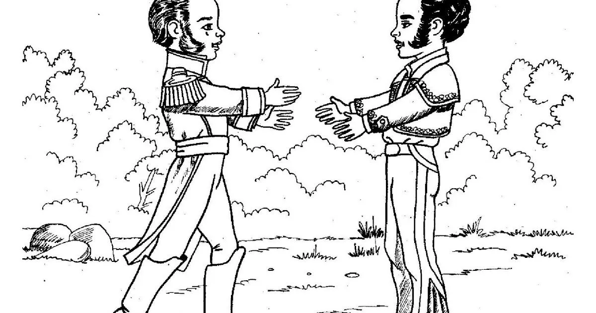 Pinto Dibujos: Abrazo de Acatempan para colorear – consumación de la independencia Pinto Dibujos: Abrazo de Acatempan para colorear – consumación de la independencia