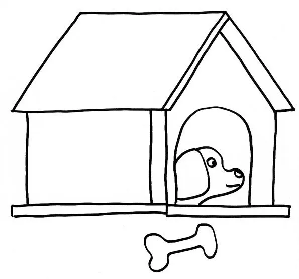 Pinto Dibujos: Casita para perro para colorear Pinto Dibujos: Casita para perro para colorear