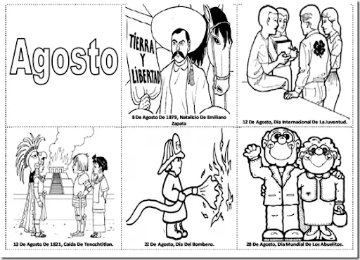 Pinto Dibujos: Agosto fechas importantes para colorear ... Pinto Dibujos: Agosto fechas importantes para colorear ...