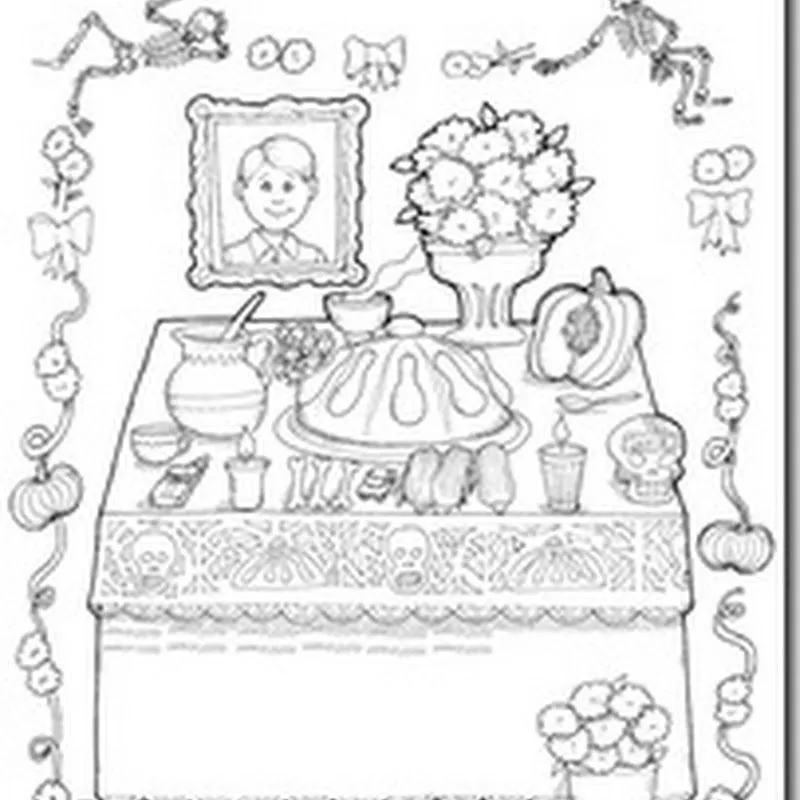 Pinto Dibujos: Altar de muertos para colorear Pinto Dibujos: Altar de muertos para colorear