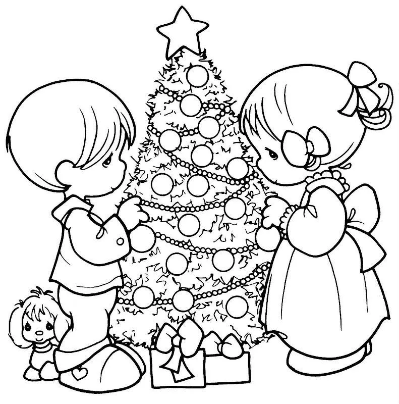 Pinto Dibujos: Árbol de navidad de los precious moments para ... Pinto Dibujos: Árbol de navidad de los precious moments para ...