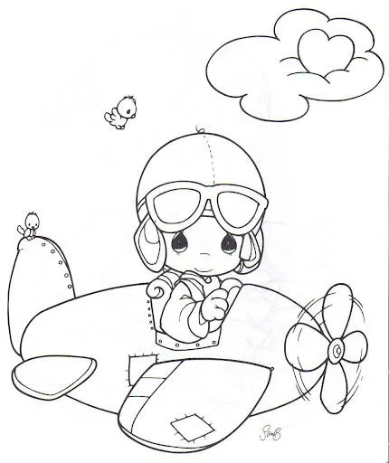 Pinto Dibujos: Día de la aviación – precious moments en avión Pinto Dibujos: Día de la aviación – precious moments en avión