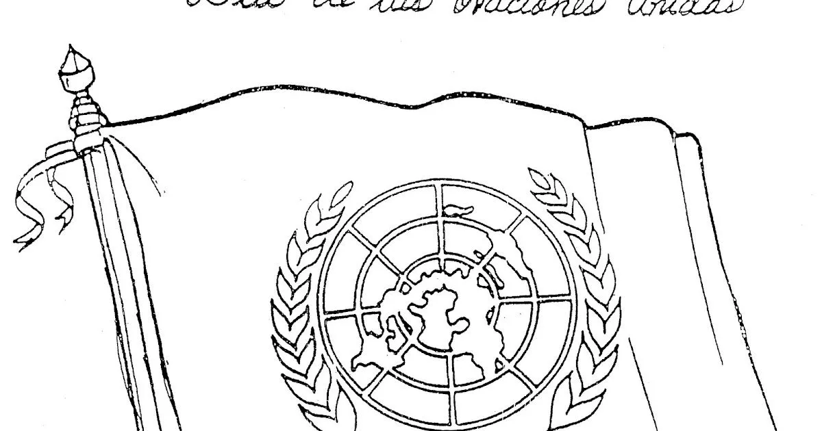Pinto Dibujos: Bandera de la ONU para colorear Pinto Dibujos: Bandera de la ONU para colorear