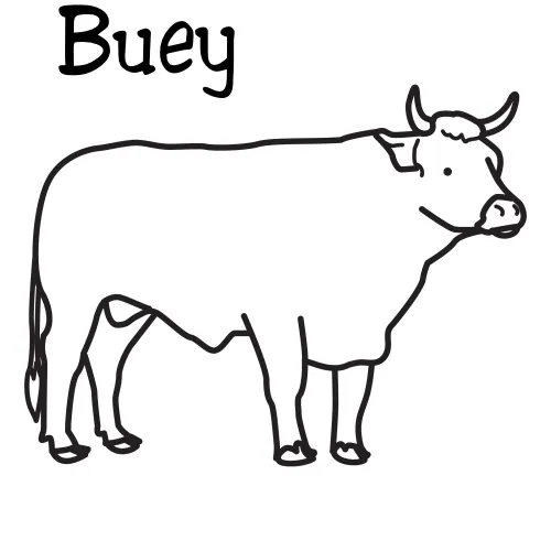 Mula y buey para colorear - Imagui