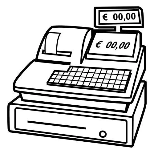 Pinto Dibujos: Caja registradora para colorear Pinto Dibujos: Caja registradora para colorear