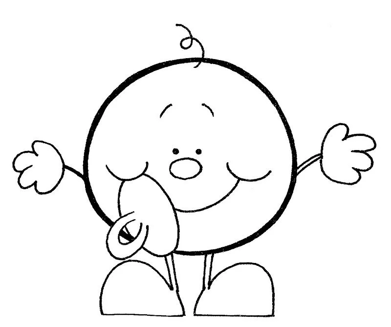 Pinto Dibujos: Carita con chupón para colorear Pinto Dibujos: Carita con chupón para colorear