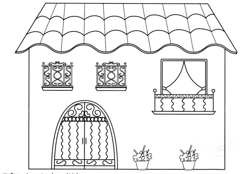 Pinto Dibujos: Casa tradicional española para colorear Pinto Dibujos: Casa tradicional española para colorear