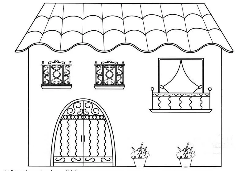 Pinto Dibujos: Casa tradicional española para colorear