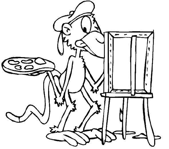 Pinto Dibujos: Chango pintor para colorear