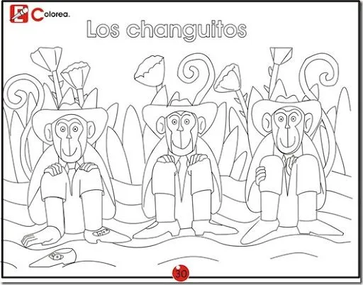 Pinto Dibujos: Los changuitos para colorear