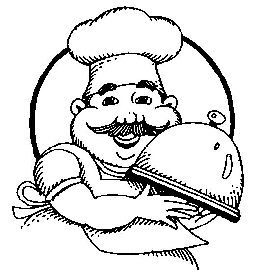 Pinto Dibujos: Cocinero para colorear