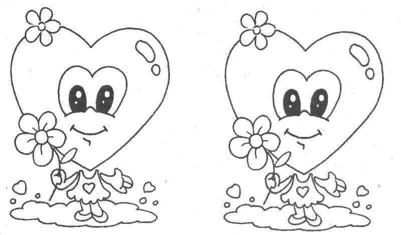 Pinto Dibujos: Corazones con carita para colorear Pinto Dibujos: Corazones con carita para colorear