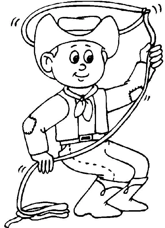 Pinto Dibujos: Cowboy para colorear