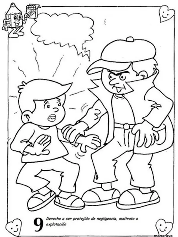 Pinto Dibujos: Derecho a no ser maltratado para colorear Pinto Dibujos: Derecho a no ser maltratado para colorear