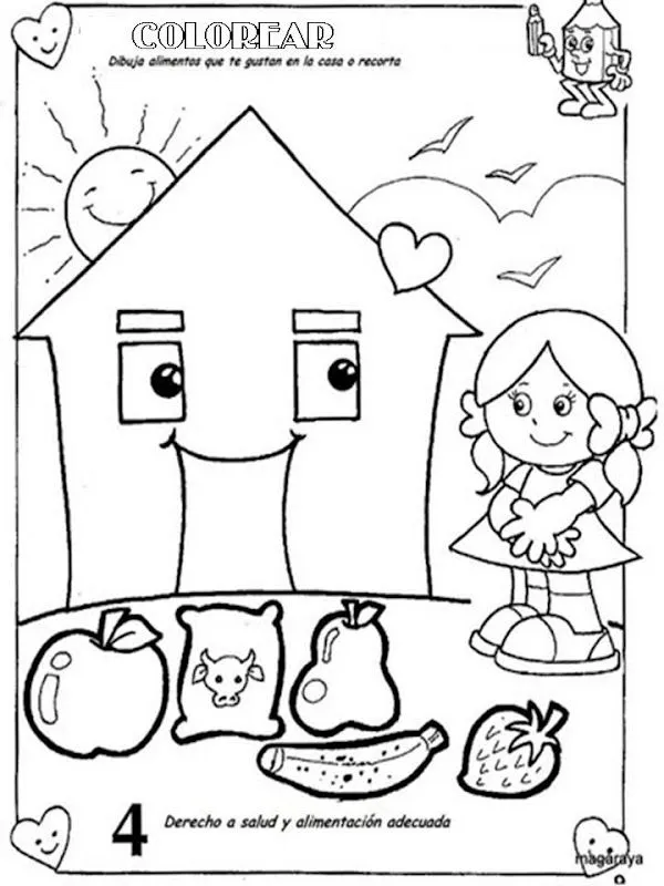 Pinto Dibujos: Derecho a la salud y alimentación adecuada para colorear Pinto Dibujos: Derecho a la salud y alimentación adecuada para colorear