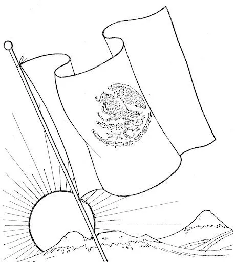 Pinto Dibujos Dibujos Para Colorear De La Bandera De Mexico ...