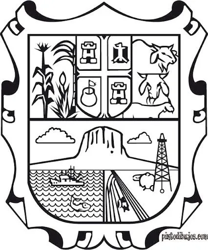 Pinto Dibujos: Escudo de Tamaulipas para colorear Pinto Dibujos: Escudo de Tamaulipas para colorear