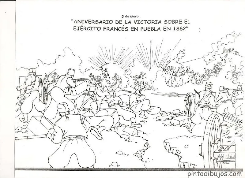Pinto Dibujos: Dibujos de la batalla de puebla para colorear Pinto Dibujos: Dibujos de la batalla de puebla para colorear