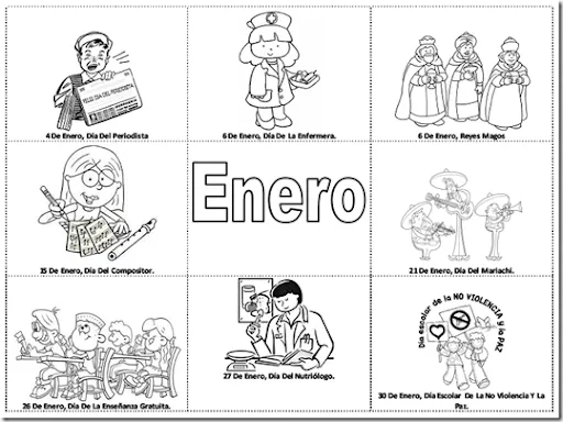 Pinto Dibujos: Fechas importantes de enero para colorear ... Pinto Dibujos: Fechas importantes de enero para colorear ...