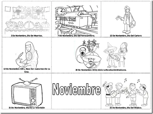 Pinto Dibujos: Fechas importantes de noviembre para colorear ... Pinto Dibujos: Fechas importantes de noviembre para colorear ...