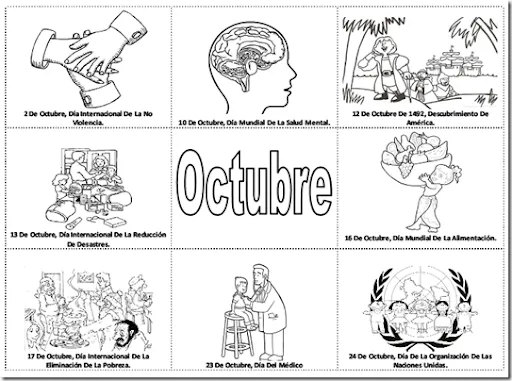 Pinto Dibujos: Fechas importantes de octubre para colorear ... Pinto Dibujos: Fechas importantes de octubre para colorear ...