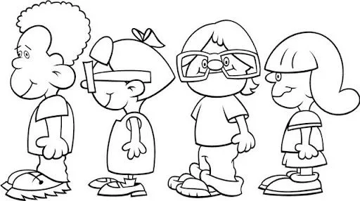 Dibujos de niños en fila para colorear - Imagui Dibujos de niños en fila para colorear - Imagui