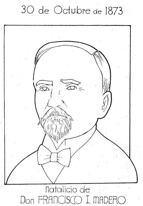 Pinto Dibujos: Francisco I. Madero para colorear