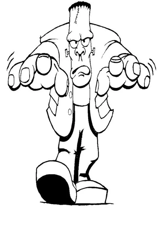 Pinto Dibujos: Frankinstein caminando para colorear Pinto Dibujos: Frankinstein caminando para colorear