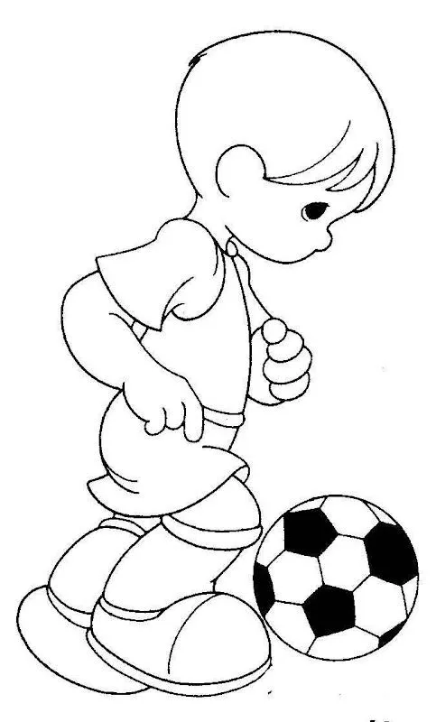 Pinto Dibujos: Futbolista Precious Moments para colorear