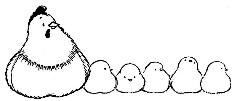 Pinto Dibujos: Gallina con pollitos para colorear Pinto Dibujos: Gallina con pollitos para colorear