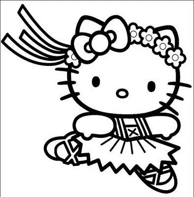 Pinto Dibujos: Hello Kitty bailarina de ballet para colorear
