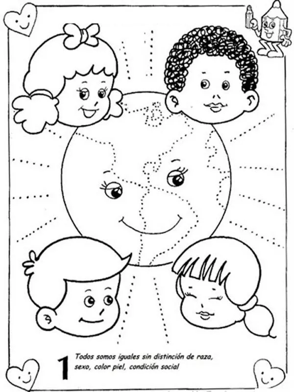 Pinto Dibujos: Igualdad para colorear . derechos de los niños Pinto Dibujos: Igualdad para colorear . derechos de los niños