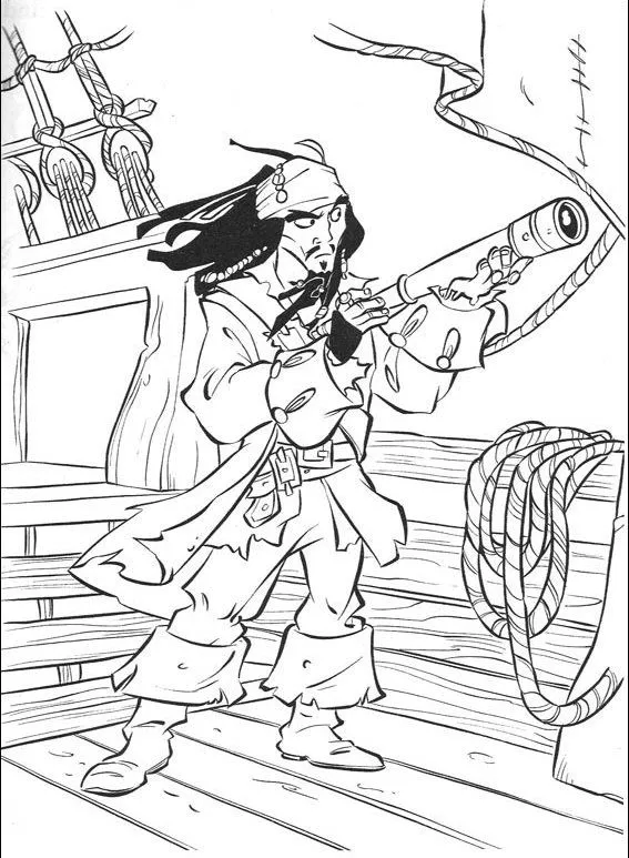 Pinto Dibujos: Jack Sparrow para colorear