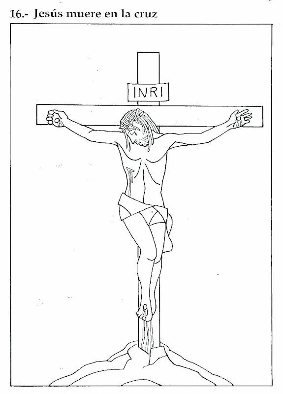 Pinto Dibujos: Jesús muere en la cruz – Dibujo para colorear Pinto Dibujos: Jesús muere en la cruz – Dibujo para colorear