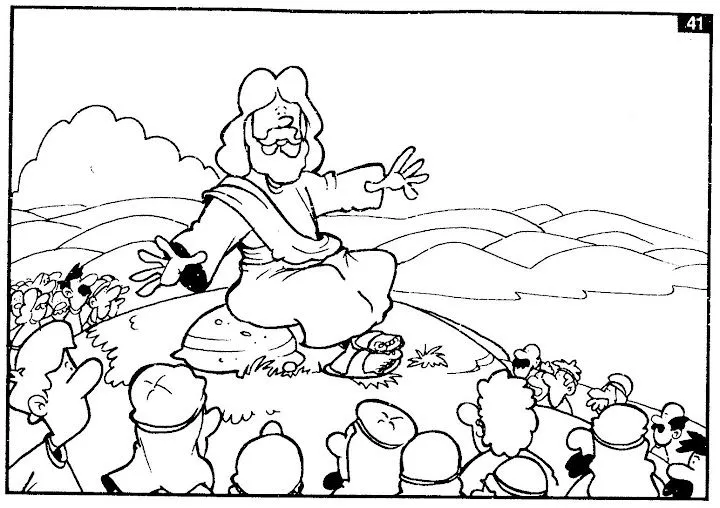 Jesús predicando el evangelio para colorear - Dibujos Disney