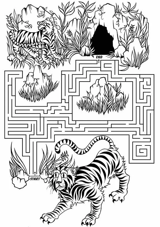 Pinto Dibujos: Laberinto de la selva para colorear Pinto Dibujos: Laberinto de la selva para colorear