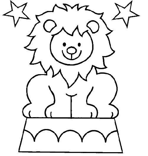 Pinto Dibujos: León de circo para colorear