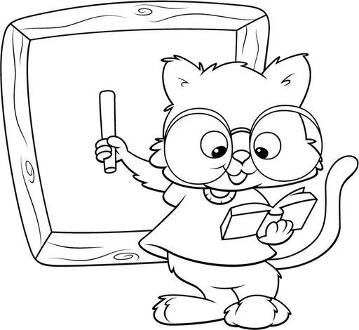 Animales estudiando para colorear - Imagui