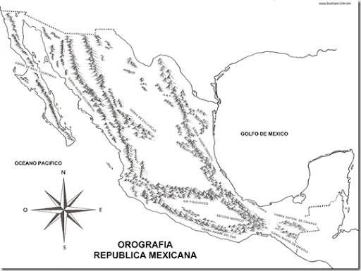 Pinto Dibujos: Mapa de las montañas de México Pinto Dibujos: Mapa de las montañas de México