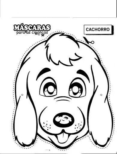 Pinto Dibujos: Máscara de perro para colorear y recortar Pinto Dibujos: Máscara de perro para colorear y recortar